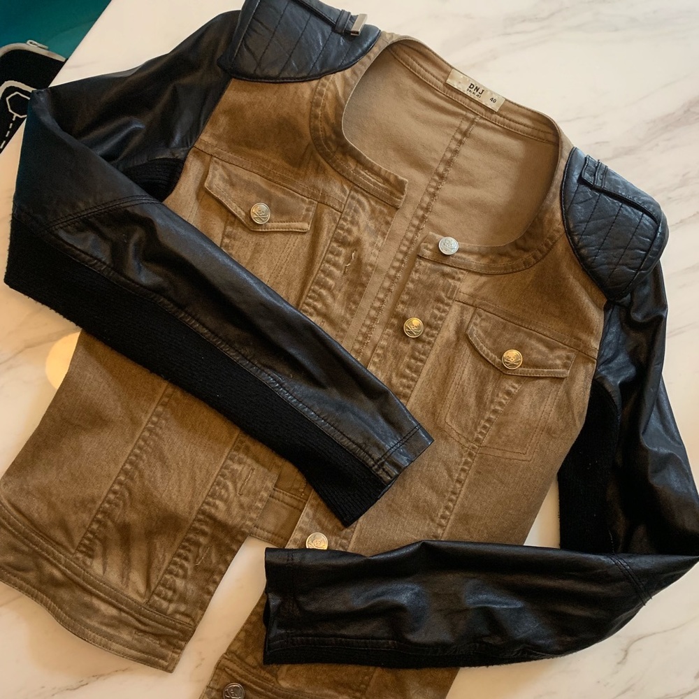 Leather trim Jacket